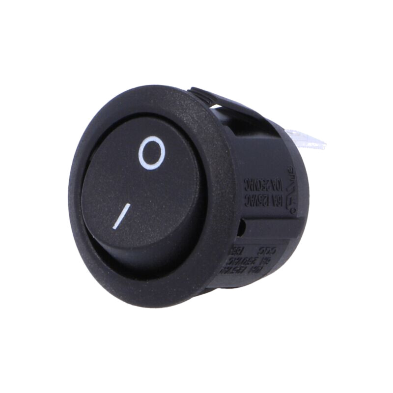 ROCKER; SPST; Poz: 2; OFF-(ON); 10A/250VAC; neagră; fără; R13-112-AC ROCKER; SPST; Poz: 2; OFF-(ON); 10A/250VAC; neagră; fără; R13-112-AC