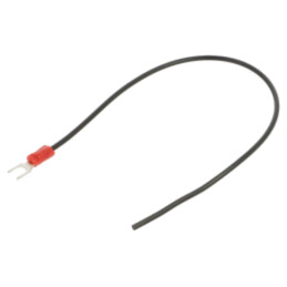 Cable: cable with crimped terminals; black; non-insulated; 250mm