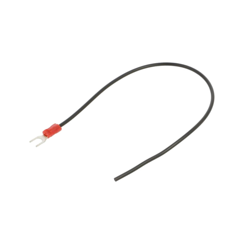 Cable: cable with crimped terminals; black; non-insulated; 250mm