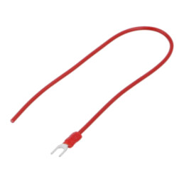 Cable: cable with crimped terminals; red; non-insulated; 250mm