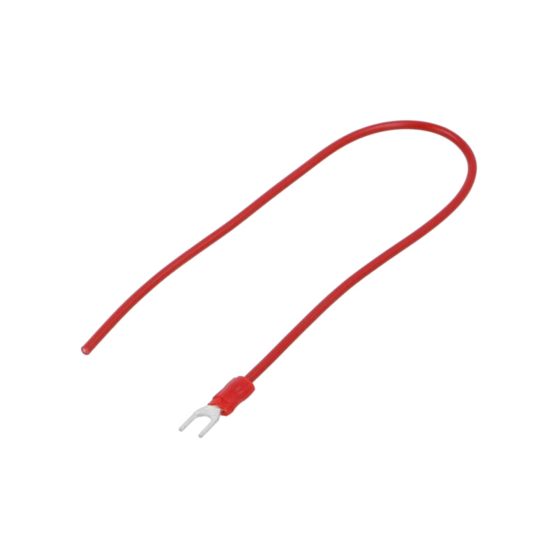 Cable: cable with crimped terminals; red; non-insulated; 250mm Cable: cable with crimped terminals; red; non-insulated; 250mm