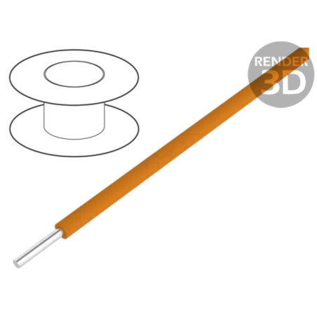 Cablu; 30AWG; sârmă; OFC; FEP; portocalie; 250V; 100m; 1x30AWG