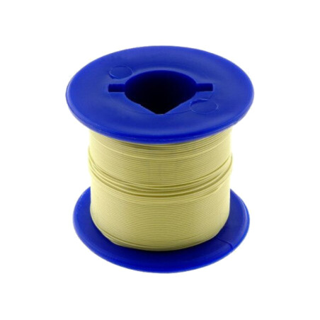 Cablu; 30AWG; sârmă; OFC; FEP; galben; 250V; 100m; 1x30AWG