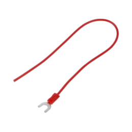 Cable: cable with crimped terminals; red; non-insulated; 250mm