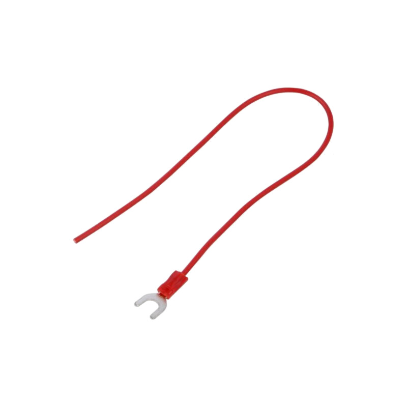 Cable: cable with crimped terminals; red; non-insulated; 250mm Cable: cable with crimped terminals; red; non-insulated; 250mm