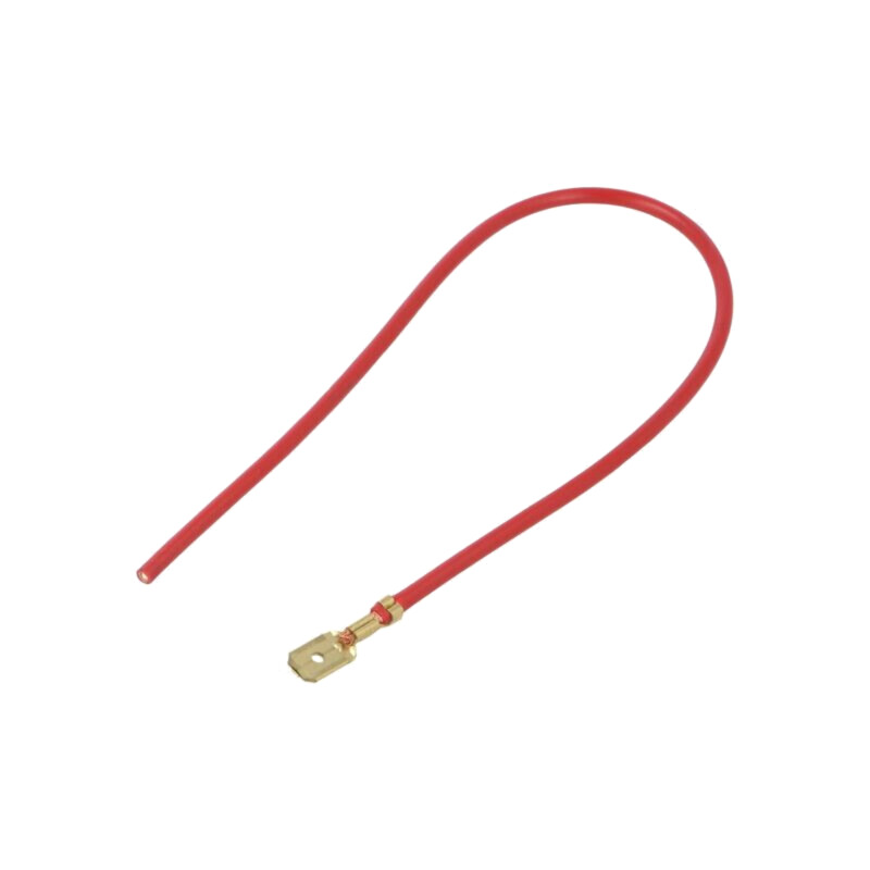 Cable: cable with crimped terminals; red; male,non-insulated Cable: cable with crimped terminals; red; male,non-insulated