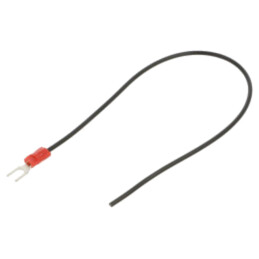 Cable: cable with crimped terminals; black; non-insulated; 250mm