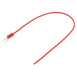 Cable: cable with crimped terminals; red; non-insulated; 250mm