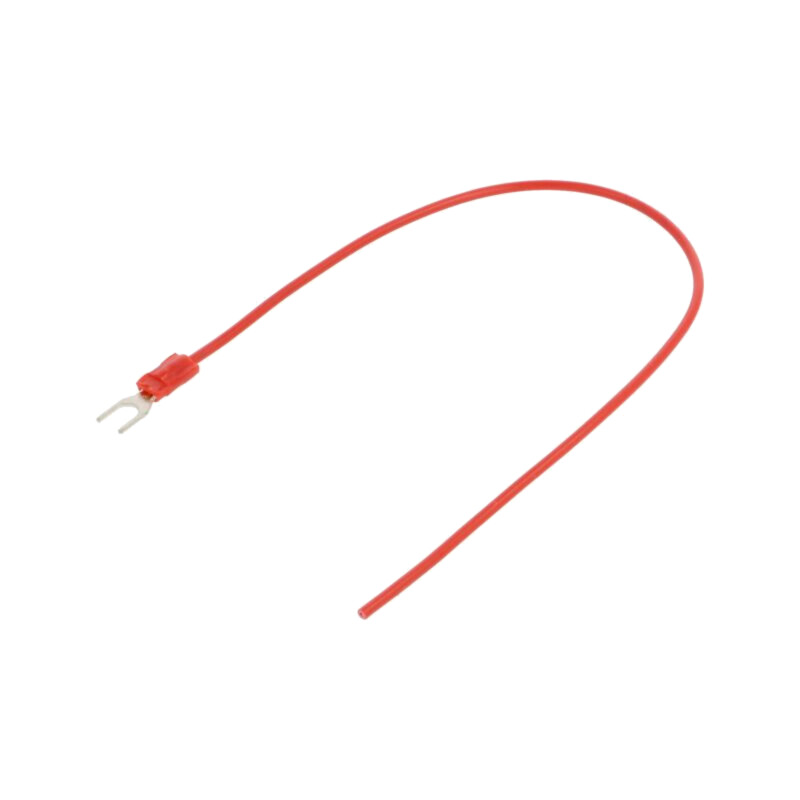 Cable: cable with crimped terminals; red; non-insulated; 250mm Cable: cable with crimped terminals; red; non-insulated; 250mm