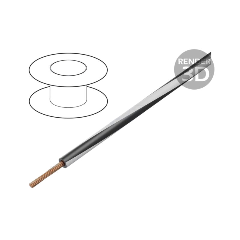 Cablu; H05V-K,LgY; litat; Cu; 1mm2; PVC; negru-alb; 300V,500V; 100m Cablu; H05V-K,LgY; litat; Cu; 1mm2; PVC; negru-alb; 300V,500V; 100m