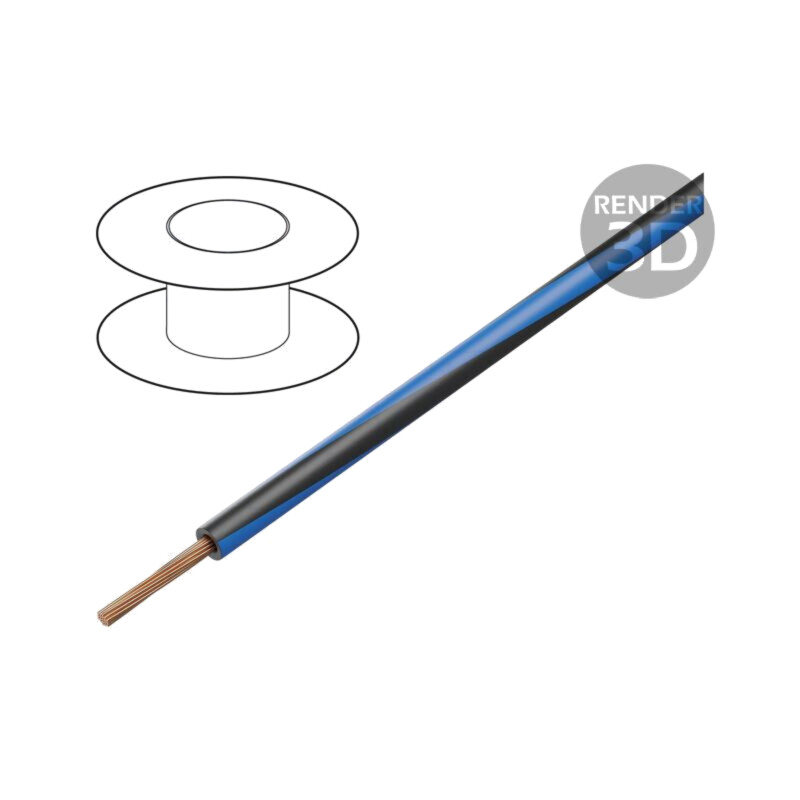 Cablu; H05V-K,LgY; litat; Cu; 1mm2; PVC; albastru-negru; 300V,500V Cablu; H05V-K,LgY; litat; Cu; 1mm2; PVC; albastru-negru; 300V,500V