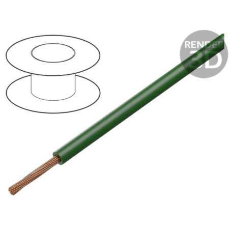 Cablu; H05V-K,LgY; litat; Cu; 1mm2; PVC; verde închis; 300V,500V
