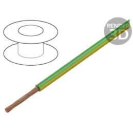 Cablu; H05V-K,LgY; litat; Cu; 1mm2; PVC; verde-galben; 300V,500V