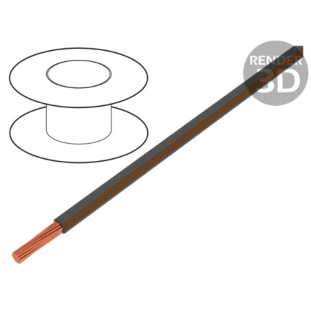 Cablu; H05V-K,LgY; litat; Cu; 1mm2; PVC; gri-maro; 300V,500V; 100m