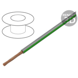 Cablu; H05V-K,LgY; litat; Cu; 1mm2; PVC; gri-verde; 300V,500V; 100m