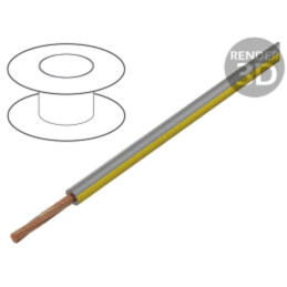 Cablu; H05V-K,LgY; litat; Cu; 1mm2; PVC; gri-galben; 300V,500V; 100m