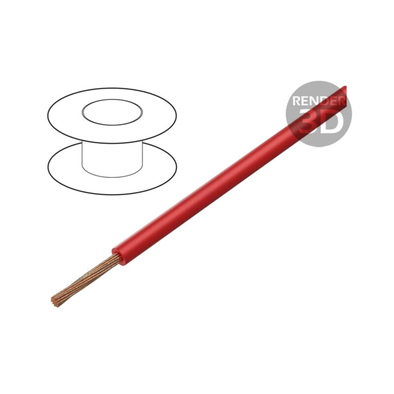 Cablu; H05V-K,LgY; litat; Cu; 1mm2; PVC; roşu fluorescent; 100m Cablu; H05V-K,LgY; litat; Cu; 1mm2; PVC; roşu fluorescent; 100m