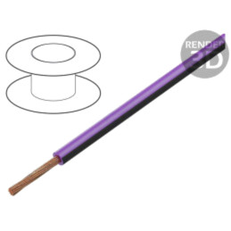 Cablu; H05V-K,LgY; litat; Cu; 1mm2; PVC; violet-negru; 300V,500V