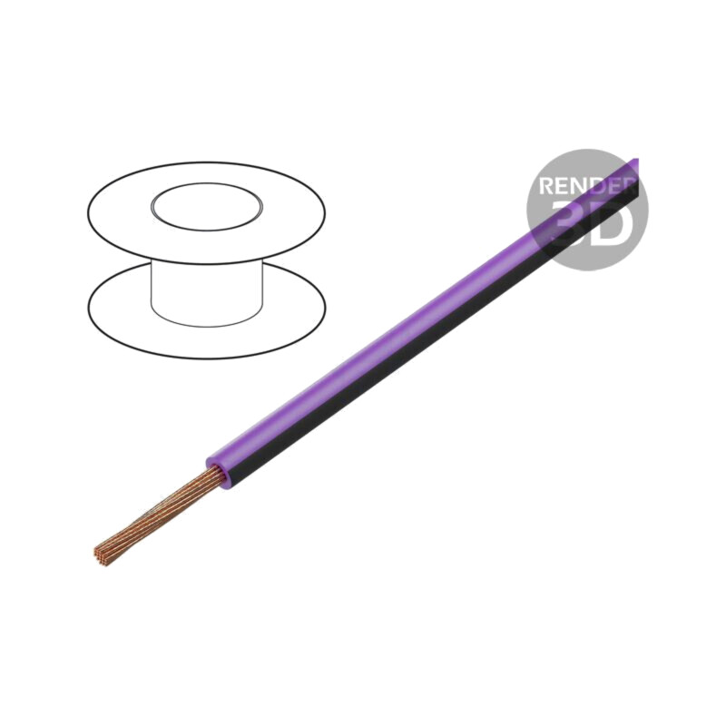 Cablu; H05V-K,LgY; litat; Cu; 1mm2; PVC; violet-negru; 300V,500V Cablu; H05V-K,LgY; litat; Cu; 1mm2; PVC; violet-negru; 300V,500V