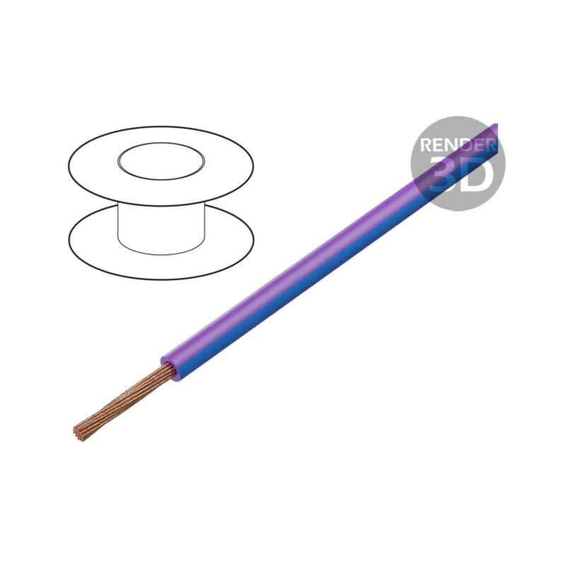 Cablu; H05V-K,LgY; litat; Cu; 1mm2; PVC; violet-albastru; 300V,500V Cablu; H05V-K,LgY; litat; Cu; 1mm2; PVC; violet-albastru; 300V,500V