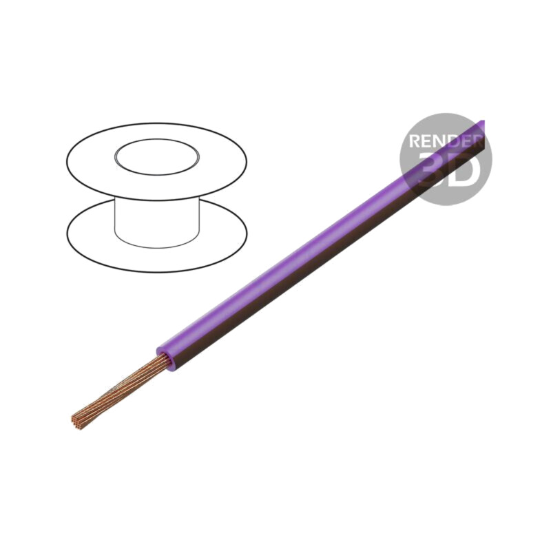 Cablu; H05V-K,LgY; litat; Cu; 1mm2; PVC; violet-maro; 300V,500V