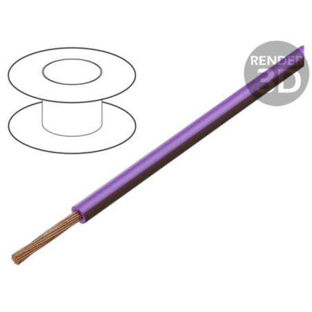 Cablu; H05V-K,LgY; litat; Cu; 1mm2; PVC; violet-maro; 300V,500V