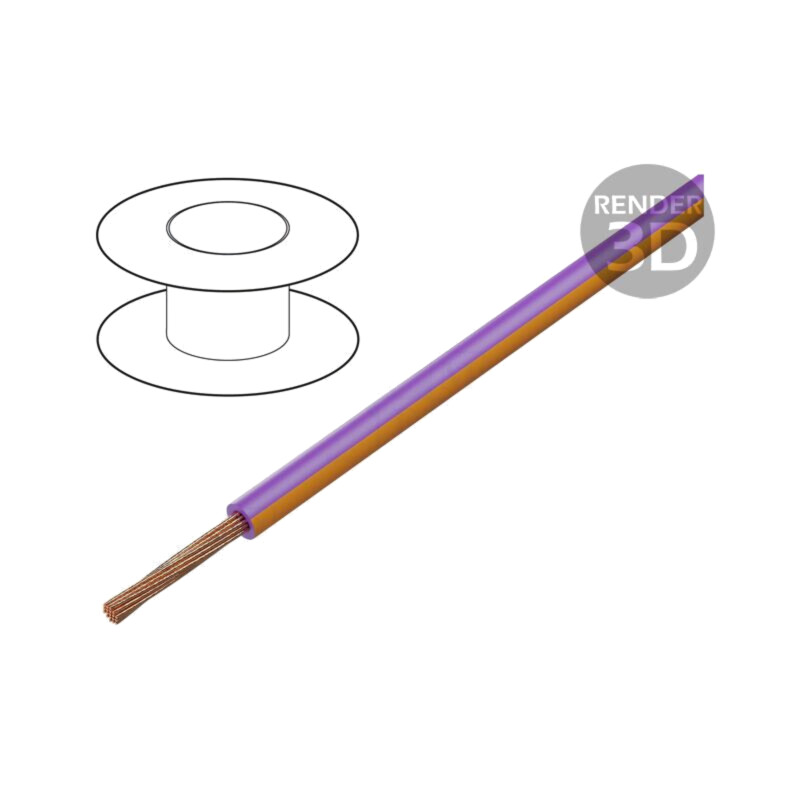 Cablu; H05V-K,LgY; litat; Cu; 1mm2; PVC; violet-portocaliu; 100m Cablu; H05V-K,LgY; litat; Cu; 1mm2; PVC; violet-portocaliu; 100m