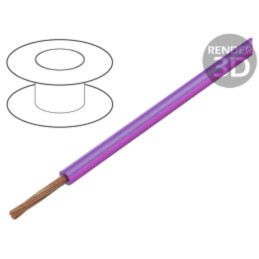 Cablu; H05V-K,LgY; litat; Cu; 1mm2; PVC; violet-roz; 300V,500V; 100m