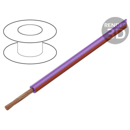 Cablu; H05V-K,LgY; litat; Cu; 1mm2; PVC; violet-roşu; 300V,500V