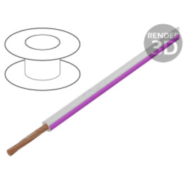 Cablu; H05V-K,LgY; litat; Cu; 1mm2; PVC; alb-roz; 300V,500V; 100m