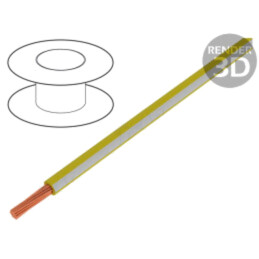 Cablu; H05V-K,LgY; litat; Cu; 1mm2; PVC; galben-alb; 300V,500V; 100m