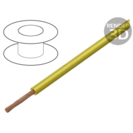 Cablu; H05V-K,LgY; litat; Cu; 1mm2; PVC; galben fluorescent; 10m