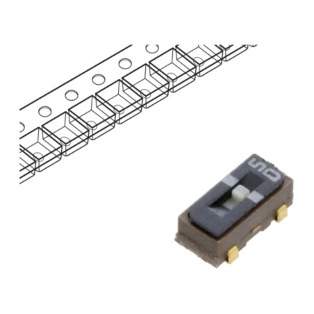 Comutator: glisant; Poz: 2; SPDT; 0,1A/6VDC; ON-ON; SMT; Term: J-Bend