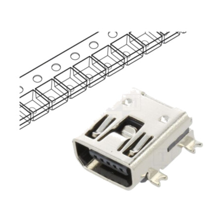 Conector: USB C; soclu; SMT; PIN: 5; orizontală