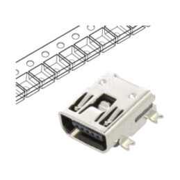 Conector: USB C; soclu; SMT; PIN: 5; orizontală