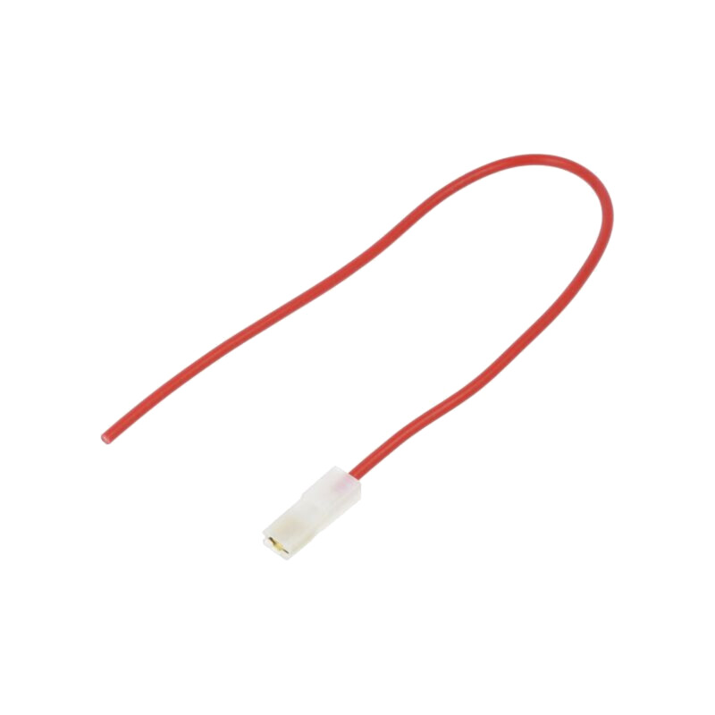Cable: cable with crimped terminals; red; insulated,female; 1mm2