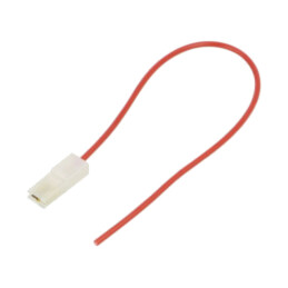 Cable: cable with crimped terminals; red; insulated,female