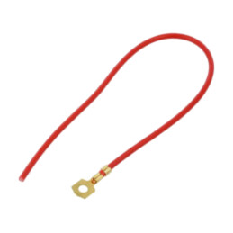 Cable: cable with crimped terminals; red; non-insulated; 250mm