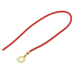 Cable: cable with crimped terminals; red; non-insulated; 250mm