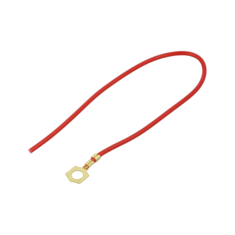 Cable: cable with crimped terminals; red; non-insulated; 250mm