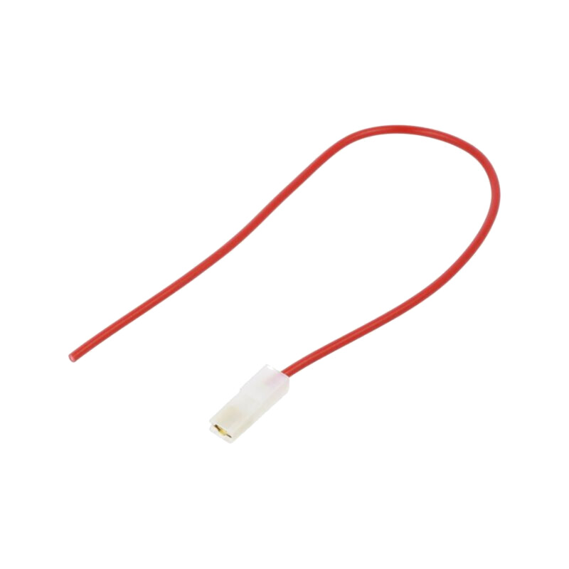 Cable: cable with crimped terminals; red; insulated,female