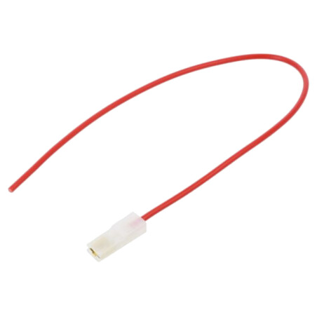 Cable: cable with crimped terminals; red; insulated,female