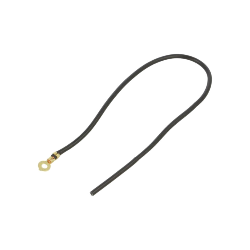 Cable: cable with crimped terminals; black; non-insulated,round Cable: cable with crimped terminals; black; non-insulated,round