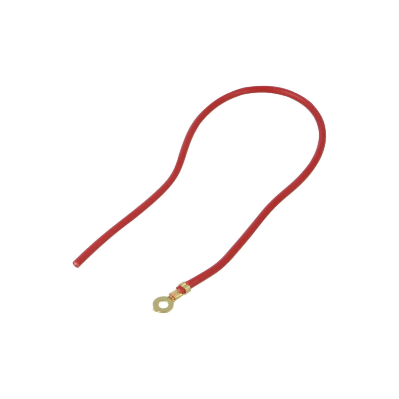 Cable: cable with crimped terminals; red; non-insulated,round Cable: cable with crimped terminals; red; non-insulated,round