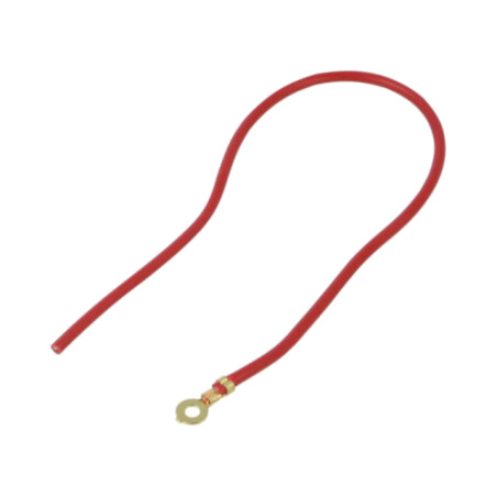 Cable: cable with crimped terminals; red; non-insulated,round