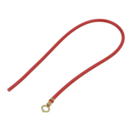 Cable: cable with crimped terminals; red; non-insulated,round