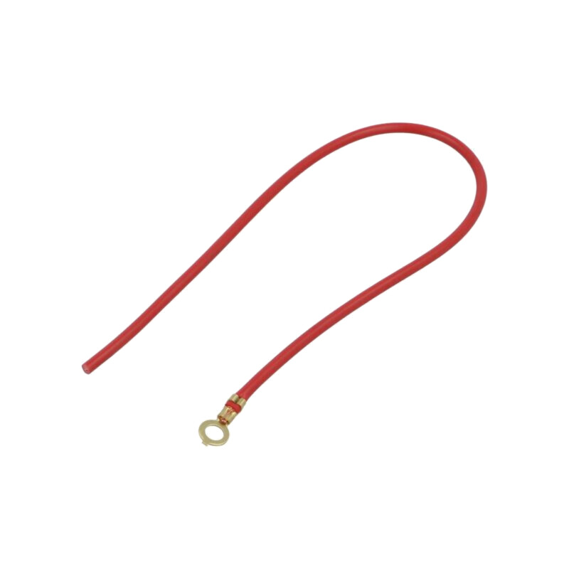 Cable: cable with crimped terminals; red; non-insulated,round Cable: cable with crimped terminals; red; non-insulated,round