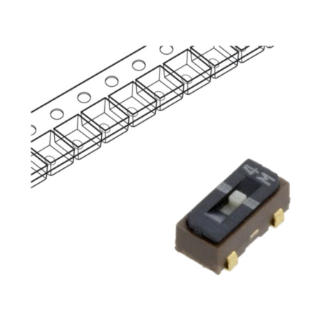 Comutator: glisant; Poz: 2; SPDT; 0,1A/6VDC; ON-ON; SMT; Term: J-Bend