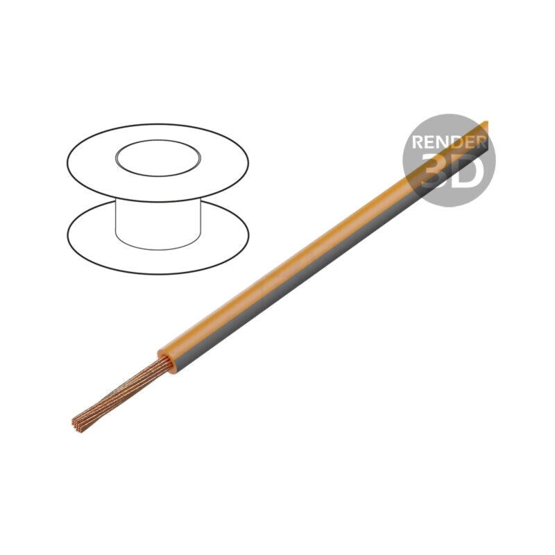 Cablu; H05V-K,LgY; litat; Cu; 0,75mm2; PVC; portocaliu-gri; 100m Cablu; H05V-K,LgY; litat; Cu; 0,75mm2; PVC; portocaliu-gri; 100m