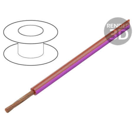 Cablu; H05V-K,LgY; litat; Cu; 0,75mm2; PVC; roşu-roz; 300V,500V